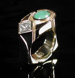Jade with Diamond Ring